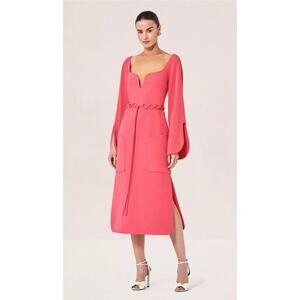 NWT $715 Alexis Sassari Shift Midi Dress Sz XS NEW Wedding Guest Cocktail Resort